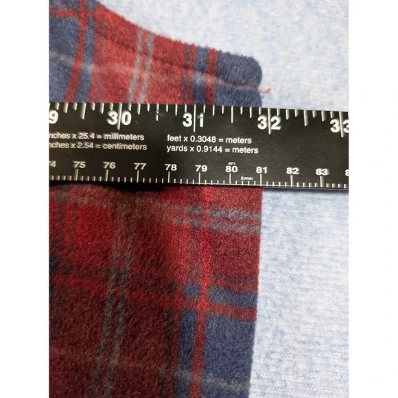 KingSize Mens 4XL Big Fleece Vest Red Blue Plaid Full Zip Pockets Sleeveless - Picture 9 of 9